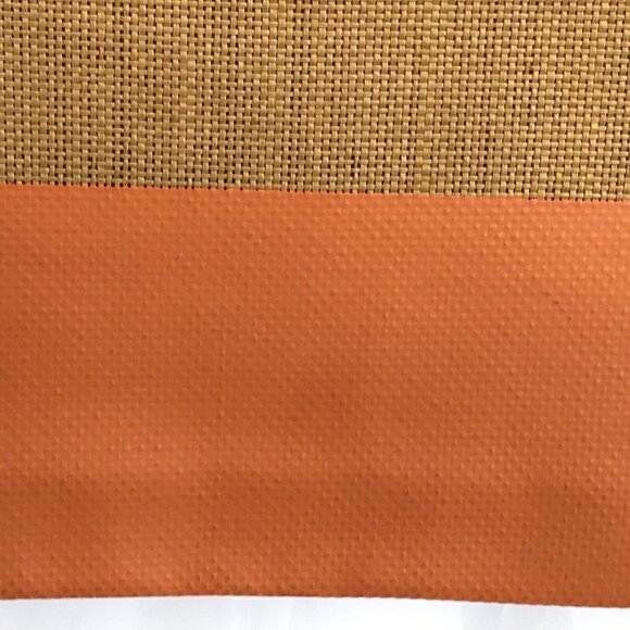 Tommy Bahama Canvas Tan Burlap Beach Shopping Tote Bag Spell Out Logo Orange - Picture 9 of 11